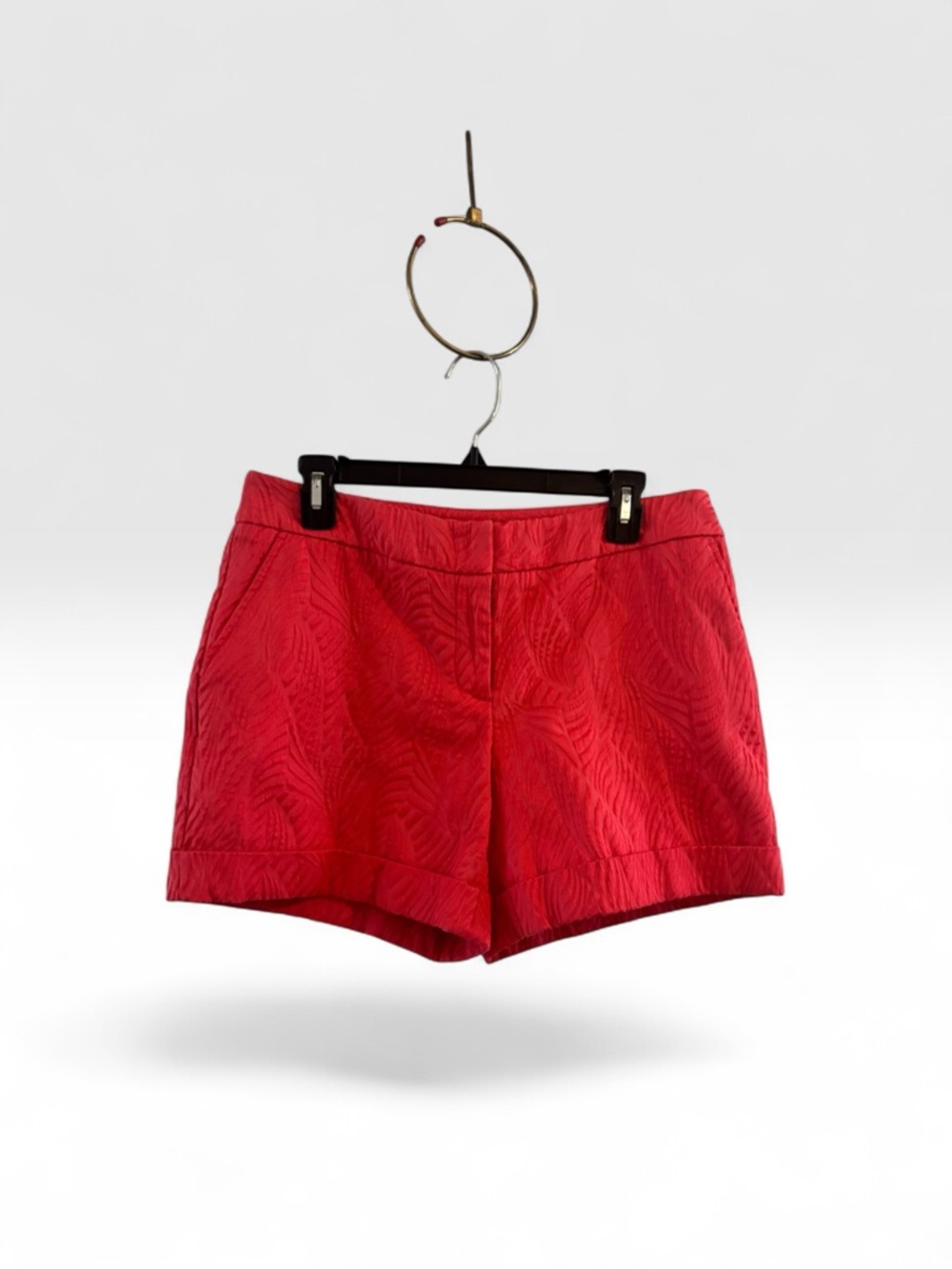 Apt. 9 Textured High-Waist Women's Shorts Deep Coral/Salmon